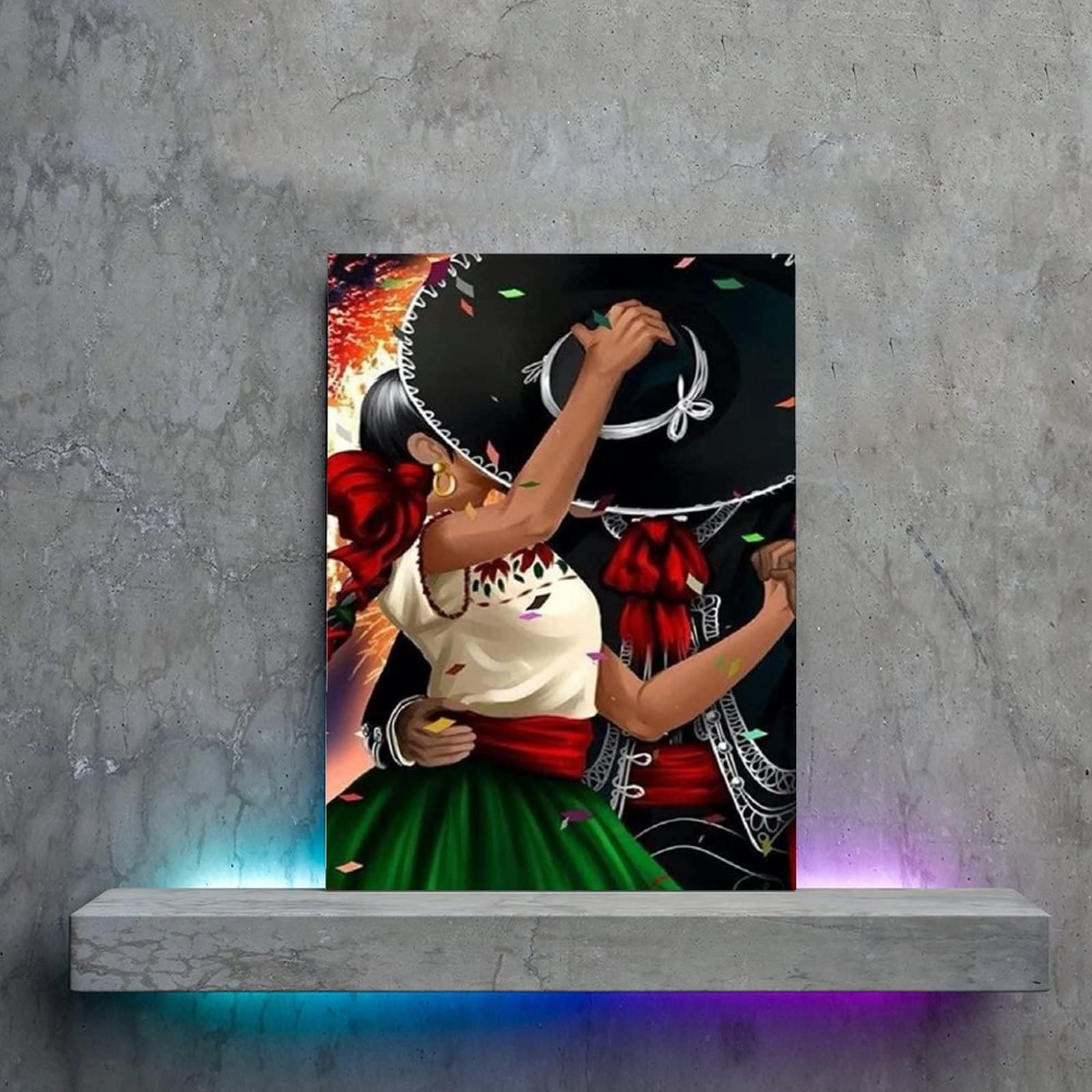 Mexican Love Room Poster Couple Kissing Painting Mexican Dance